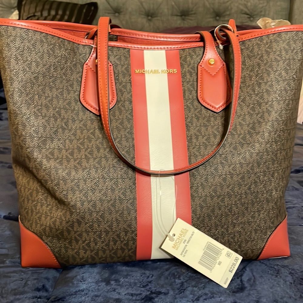 Michael Kors Red trim Logo purse.